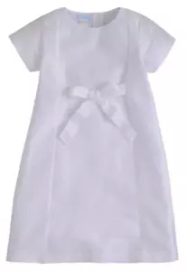 Little English A-Linie komplett gefüttertes Kleid mit Schleife - weiß - neu mit Etikett Mädchen 10 - Bild 1 von 3