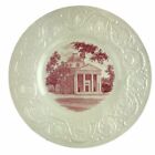 Vintage Wedgwood Smith College Plate Sage Hall Red Transferware 10-1/2"