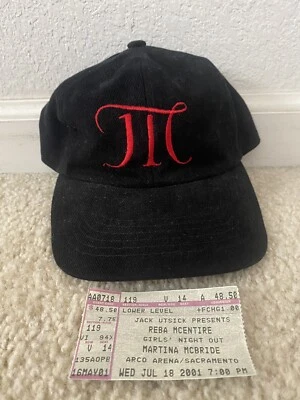 Vintage Martina McBride Black Hat Adjustable with Concert Ticket Stub - Image 1 of 4