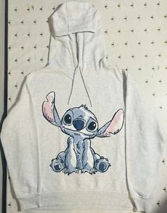 Disney Stitch Grey Hoodie Sweatshirt Hooded Jumper Ladies Primark, UK Large - Picture 1 of 8