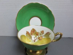 Hammersley Nüsse Obsttasse und Untertasse mit Fuß smaragdgrün weite Öffnung - Bild 1 von 5