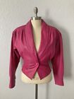 Vintage 80s Chia Raspberry Pink Leather Jacket Women's Size Small