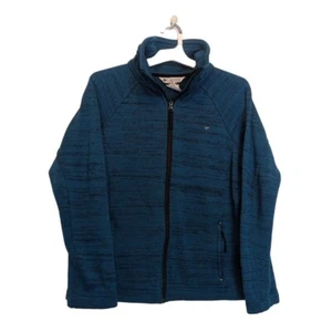 Columbia GRT ~ Women's Large ~ Heather Teal High Collar Full Zip Sweater Jacket - Picture 1 of 7