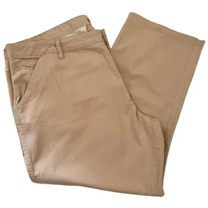 Woman Within Khaki Pants Size 24WP Cotton Natural Fit Chinos Minimalist Classic - Picture 1 of 7