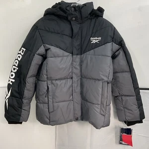 Reebok Boys Winter Coat Puffer Jacket Charcoal/Black Size 10/12 ~ NWT - Picture 1 of 6