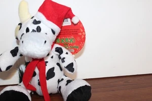 Cow Dog Toy Soft Plush Squeaky Cuddle Tugs Dog Toy Tough Durable Christmas Gift - Picture 1 of 6