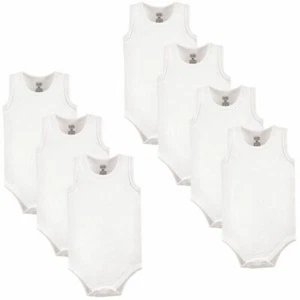 Luvable Friends Sleeveless Bodysuits, 7-Pack, White Sleeveless - Picture 1 of 1