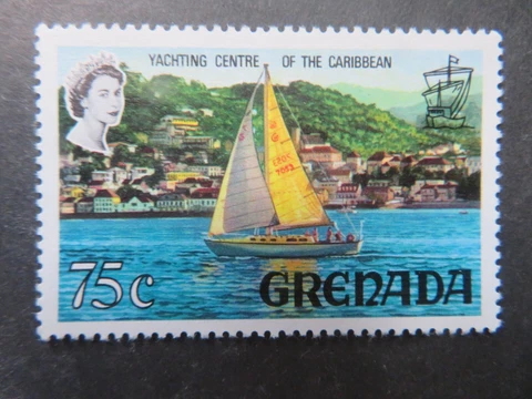1968 Grenada 75c Yacht in St Georges Harbour SG317a Unmounted Mint Cover