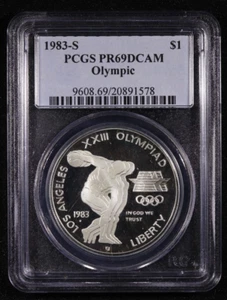 1983-S Olympic Silver Commemorative Silver Dollar PCGS PR69DCAM - Picture 1 of 4