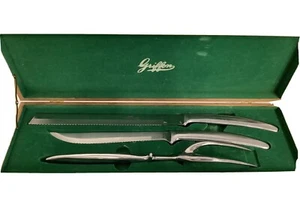 Juego de cubiertos vintage Griffon tenedor y 2 cuchillos hechos en Japón acero inoxidable - Imagen 1 de 7