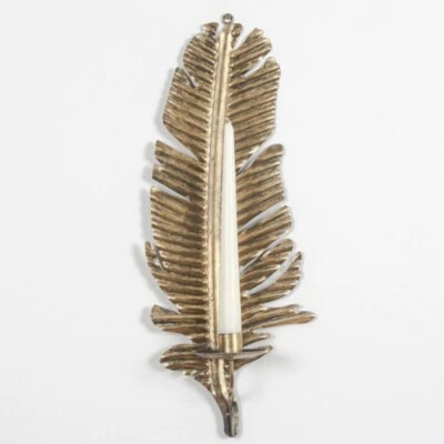 Gold Feather Candle Sconce - Image 1 of 3