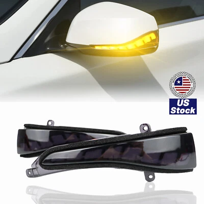 Luces LED de señalización de espejo lateral intermitente DRL ahumadas para Infiniti Q50 2014-2021 Foto 1 de 4