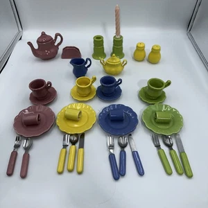 Juego de té de cerámica juguetes frenesí estilo fiesta conjunto muñeca infantil 36 piezas - Imagen 1 de 9