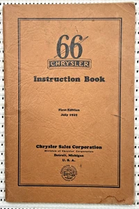 1929 Chrysler "66" Instruction Book First Edition Softcover 78pg - Picture 1 of 6