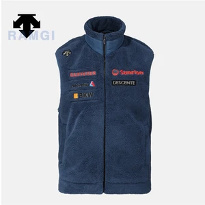 DESCENTE SWISS SKI Sherpa Fleece Vest NAVY ASIAN FIT - Picture 1 of 9