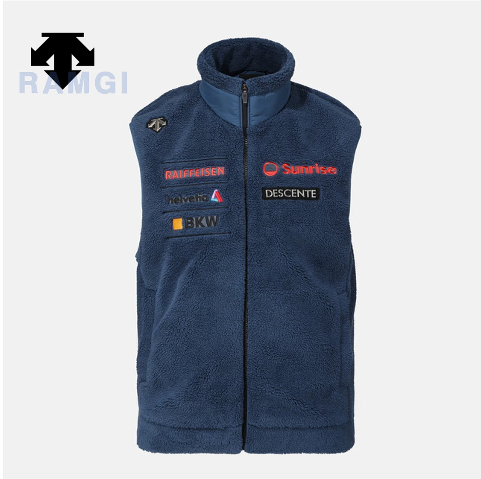 DESCENTE SWISS SKI Sherpa Fleece Vest NAVY ASIAN FIT - Image 1 of 4