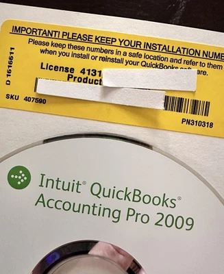 QUICKBOOKS 2009 SOFTWARE INTUIT® SMALL BUSINESS PAYROLL CHECKS with License Key! - Image 1 of 4