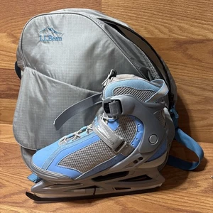 Patines para mujer Jackson Softec, talla 8 con bolsa de skate LL Bean - blanco gris azul - Imagen 1 de 9