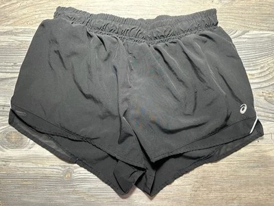 Asics Black Running Shorts Women's Medium Zip Pocket. Built In Underwear - Image 1 of 4