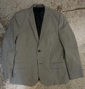 H&M - Chaqueta ligera ajustada a cuadros grises - Mezcla de algodón - 40" - Imagen 1 de 6