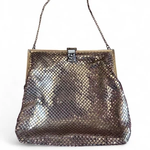 Vintage Whiting & Davis Style Gold Mesh Evening Bag,  Art Deco style - Picture 1 of 3