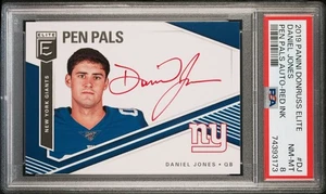 2019 Panini Donruss Elite Daniel Jones Pen Pals RED Ink 1/1 AUTO PSA 8 Rookie RC - Picture 1 of 2