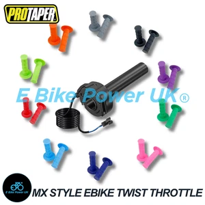 EBike SurRon Throttle Twist Grips Waffle Grip All Colours 3 Pin SM JST Plug UK - Picture 1 of 19