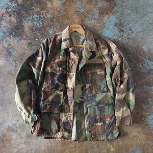 Vintage US Army Jacket Size S Short Camo Woodland Combat BDU 80s 90s - Picture 1 of 8
