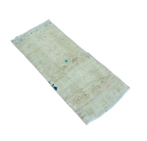 handwoven pale turkish small rug , 1.6x3.3 Feet Beige,Green Color - Picture 1 of 9