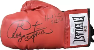George Foreman & Evander Holyfield Signed Red Boxing Glove JSA Authentic Left - Picture 1 of 3