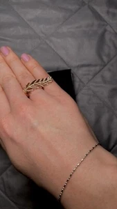 Ring als Feder rosé Gold 925 Sterling Silber Gr. 56 - Bild 1 von 9