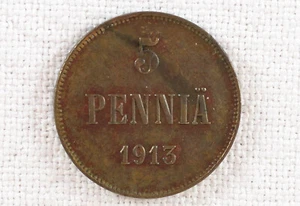 Finnische 5 Pennia Münze 1913 - Bild 1 von 2