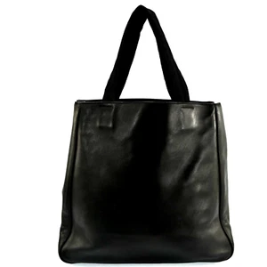 Auth PRADA Logos Leather Hand Bag Black P3692J611 - Picture 1 of 19