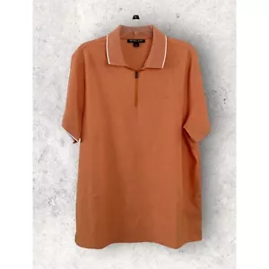 Polo Michael Kors 1/4 zip manica corta uomo taglia XLG arancione - Foto 1 di 6
