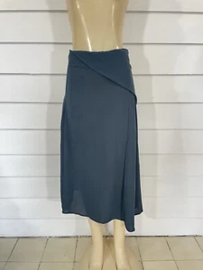 New ZARA Woman Green Blue FLUID FLYAWAY MIDI SKIRT Size L Waist 30" #580 - Picture 1 of 14