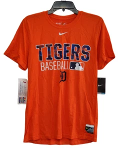 Nike Dri-Fit Men Authentic Detroit Tigers Baseball Short Sleeve TShirt-Orange, S - Picture 1 of 8