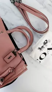 Coach Rogue 31 Dusty Rose Pink 1941 Leather Burgundy Suede Satchel Handbag 23755 - Picture 1 of 23