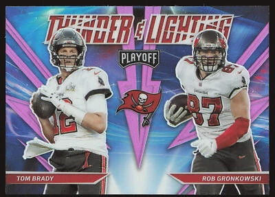 2021 Panini Playoff #TL-4 Tom Brady / Rob Gronkowski Thunder & Lightning Pink - Image 1 of 2
