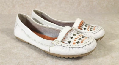 Baretraps Adeen Mocasines Zapatos Blancos Tachonados Mocasines Mujer 8.5M Informal Cómodo Foto 1 de 4