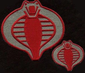 GI Joe Cobra Commander Crimson Guard 6" & 3" Patch Set of 2 - Red & Silver - Picture 1 of 3