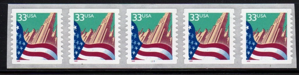 #3282 Flag over City SAG PNC-5  Pl #1111  - MNH - Image 1 of 1