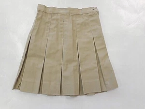 Girls R/K Khaki Box Pleat Uniform Skirt Regular & plus Sizes 3 - 20 1/2 - Picture 1 of 6