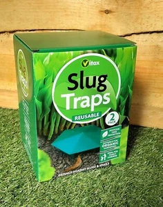 Vitax Slug Trap 2 Pack Reusable Pet Safe Organic Garden Slug Killer Bait Trap - Picture 1 of 5