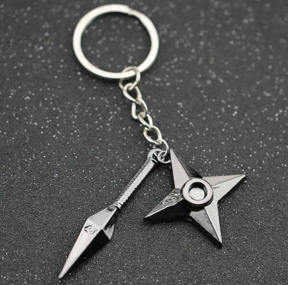 Naruto Shippuden Shuriken Kunai Konoha Anime Manga Cosplay Key Chain Anhänger  - Bild 1 von 1