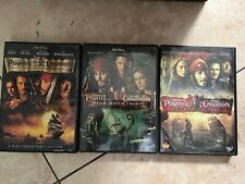 Disney PIRATES OF THE CARIBBEAN 1 2 3 DVD Black Pearl Dead Mans Chest Worlds End