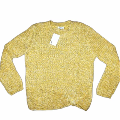 Suéter Pullover Kensie Mujer Oro Amarillo Metálico Nudo Lateral Dobladillo Talla Mediana Foto 1 de 4
