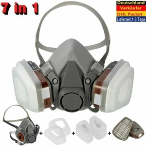PROFI 6200 LACKIERMASKE STAUBMASKE ATEMSCHUTZMASKE MIT WECHESELFILTERN GRAU - Bild 1 von 12