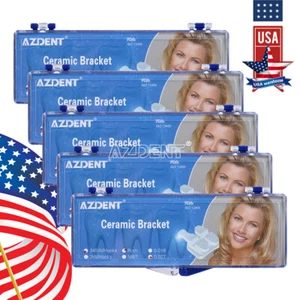 5Pack Dental Orthodontic Ceramic Brackets Braces 3-4-5 Hooks Roth.022 5*5 - Picture 1 of 13