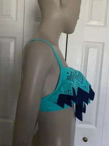 Holipick Women’s Push Up Ruffle Bikini Top Size S Underwire, Blue- Top Only - Picture 1 of 12