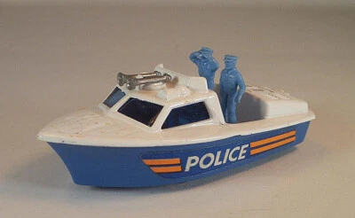 Matchbox Superfast Nr. 52 Police Launch Boot weiß/blau schmale Räder 1 #595 - Bild 1 von 3